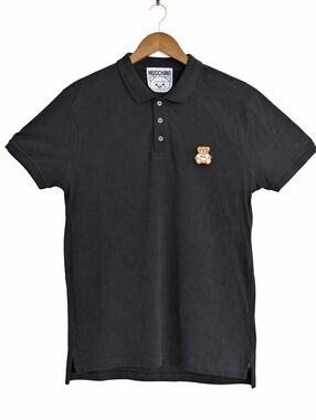 NWT Moschino Couture Black Teddy Bear Polo Shirt IT 50 M Designer